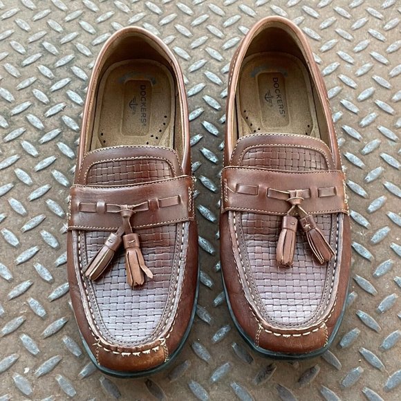 Dockers Men Shoes Loafer Brown Leather Upper Shoes Size 11.5M